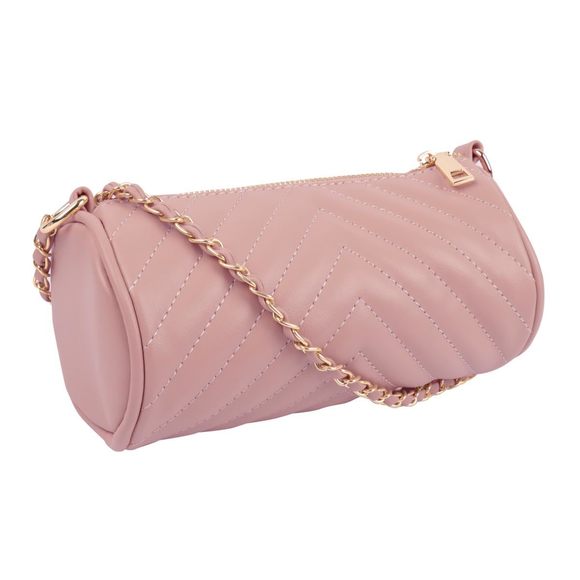 Classic Vegan Leather Crossbody Handbag - Quilted Shoulder Bag Rectangle :'D - Picture 1 of 3